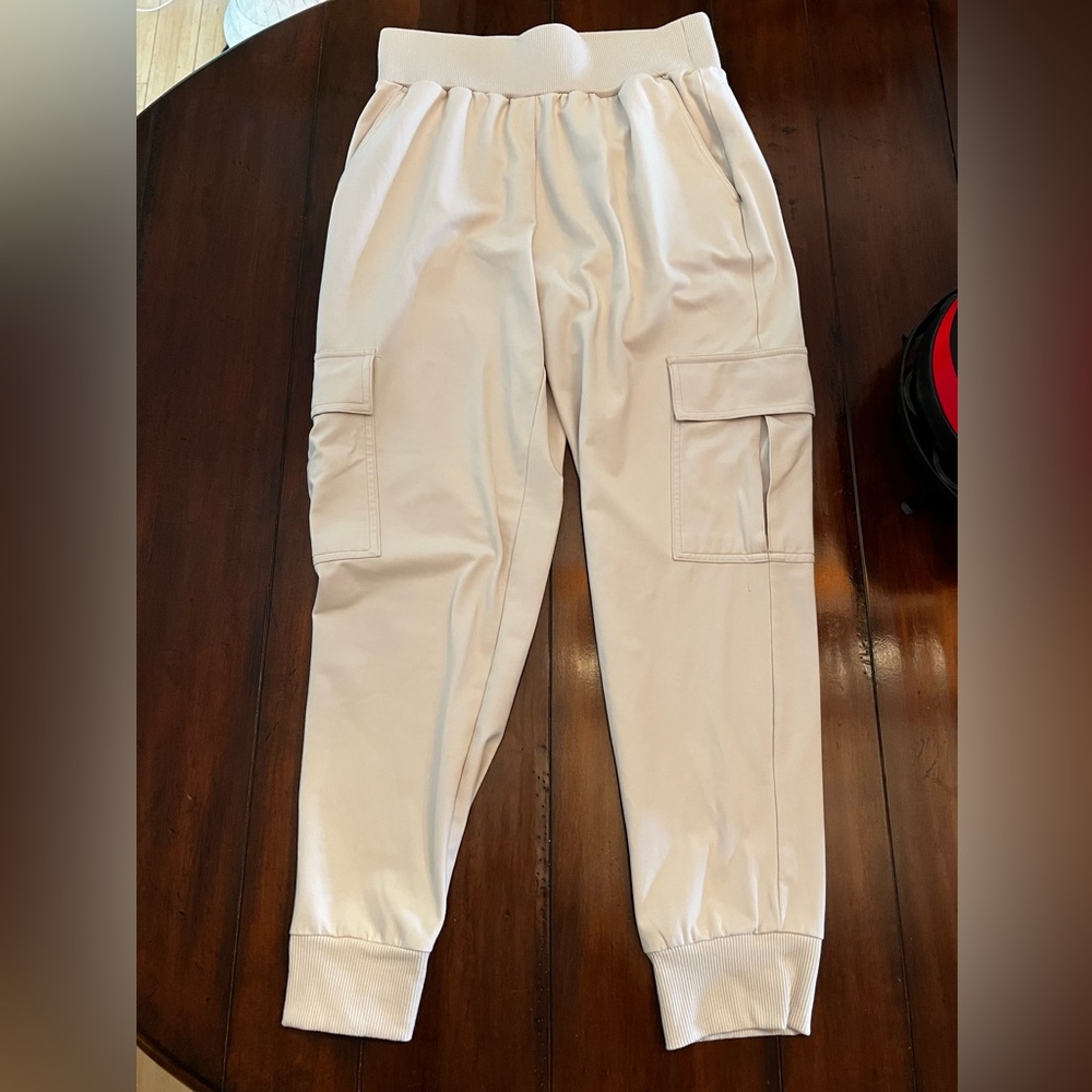 Happily Grey Cream joggers with Relaxed Fit and Utility Design